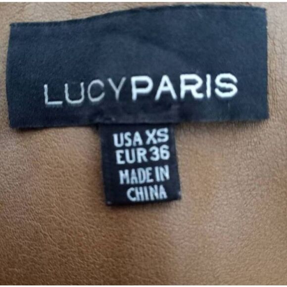 LUCY PARIS COGNAC ALAINA FAUX LEATHER PANTS SZ.XS EUC.  GORGEOUS PANTS IN EXCELL - Picture 8 of 10